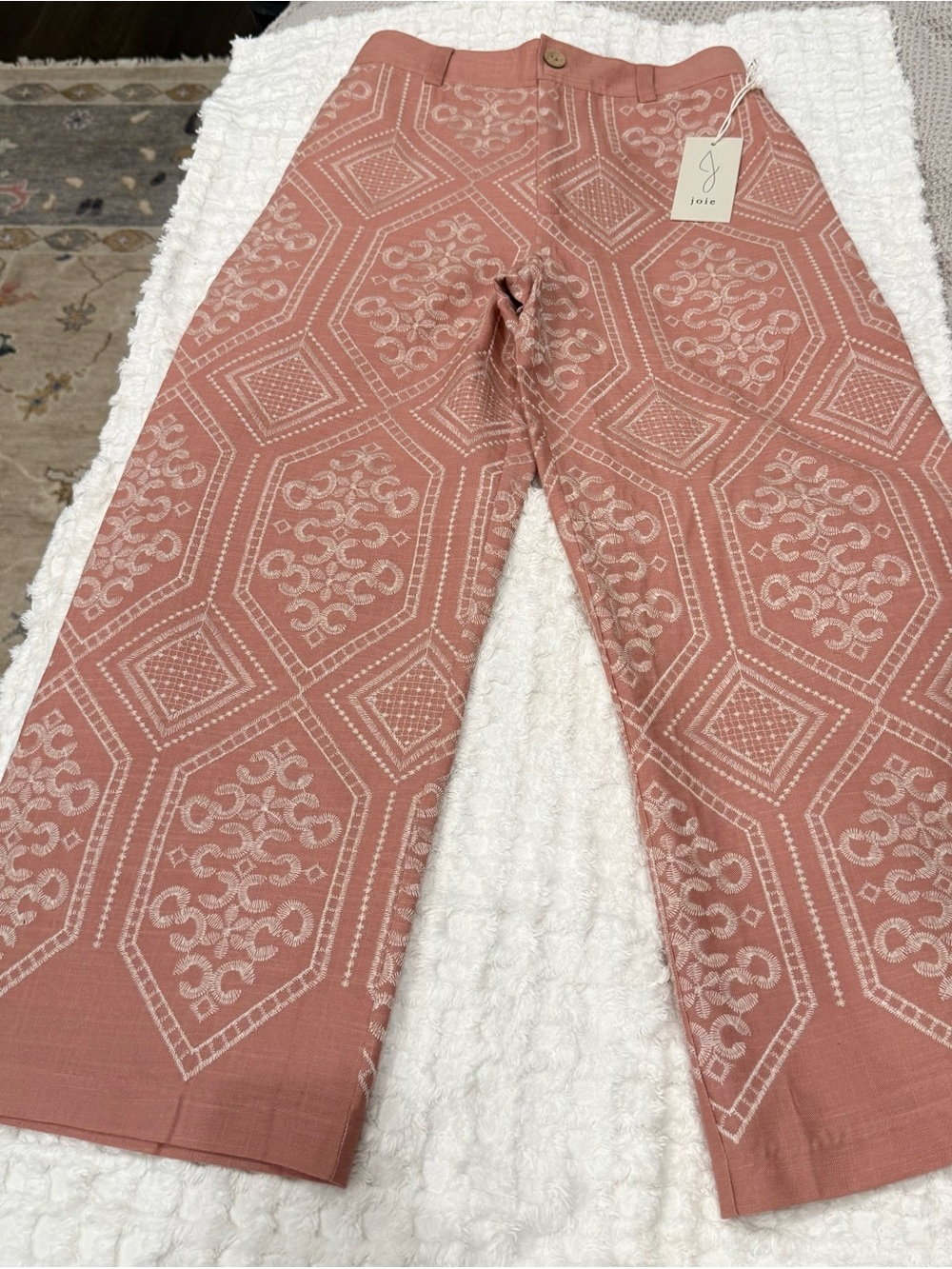 Joie Dusty Rose Linen / Rayon Pants - NEW WITH TAGS - Picture 5 of 9